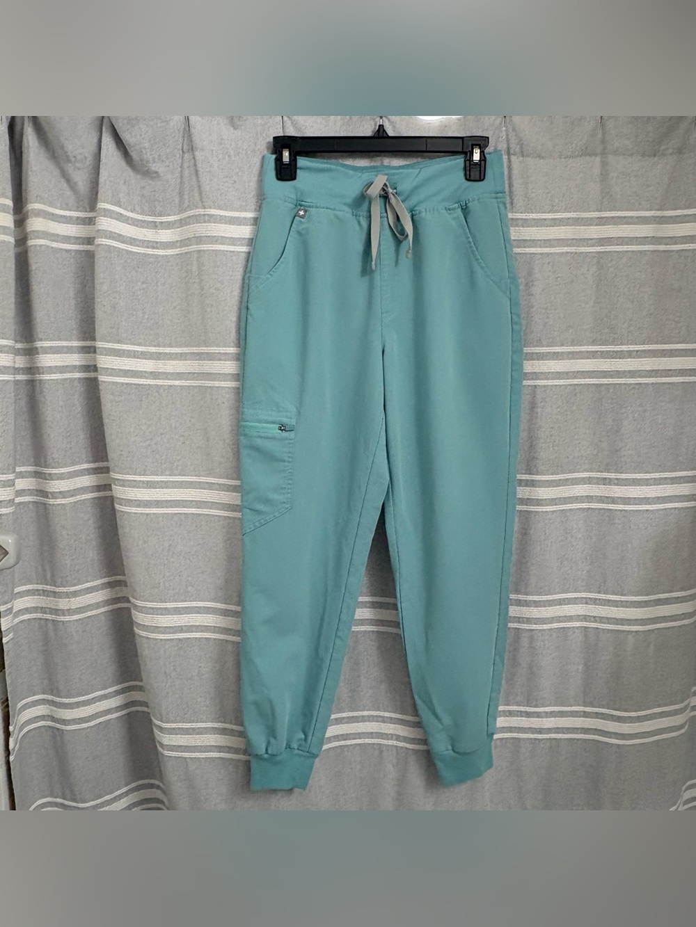 Figs Women's Zamora High Rise Jogger Scrub Pants Size S Seaglass Teal